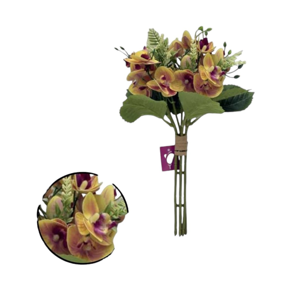 RAMO FLOR SILICONA 21 CABEZAS NATURAL TOUCH NARANJA - 5815186