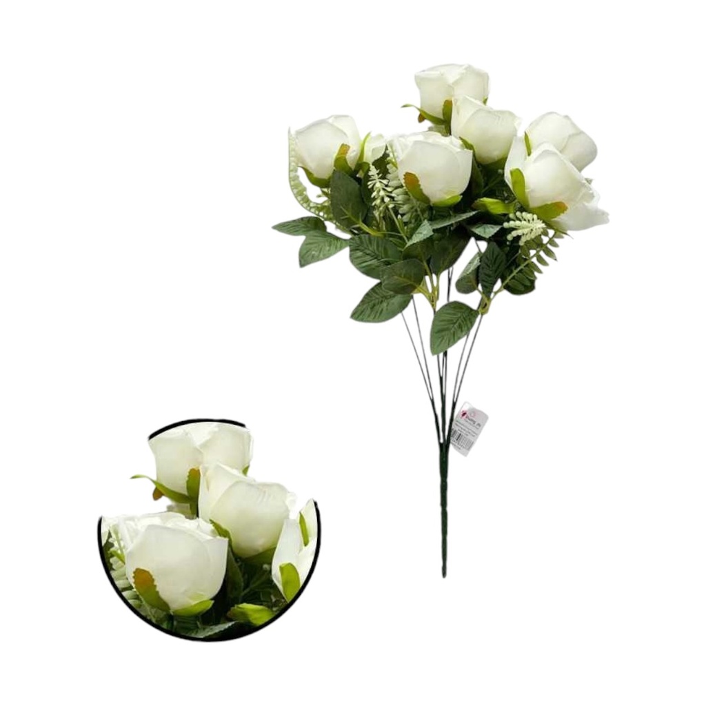 RAMO FLOR 7 VARAS 44CM BLANCO - 5814377
