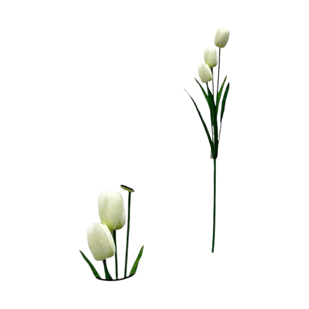 VARA FLOR TULIPAN 3 CABEZAS 75CM BLANCO - 5813721