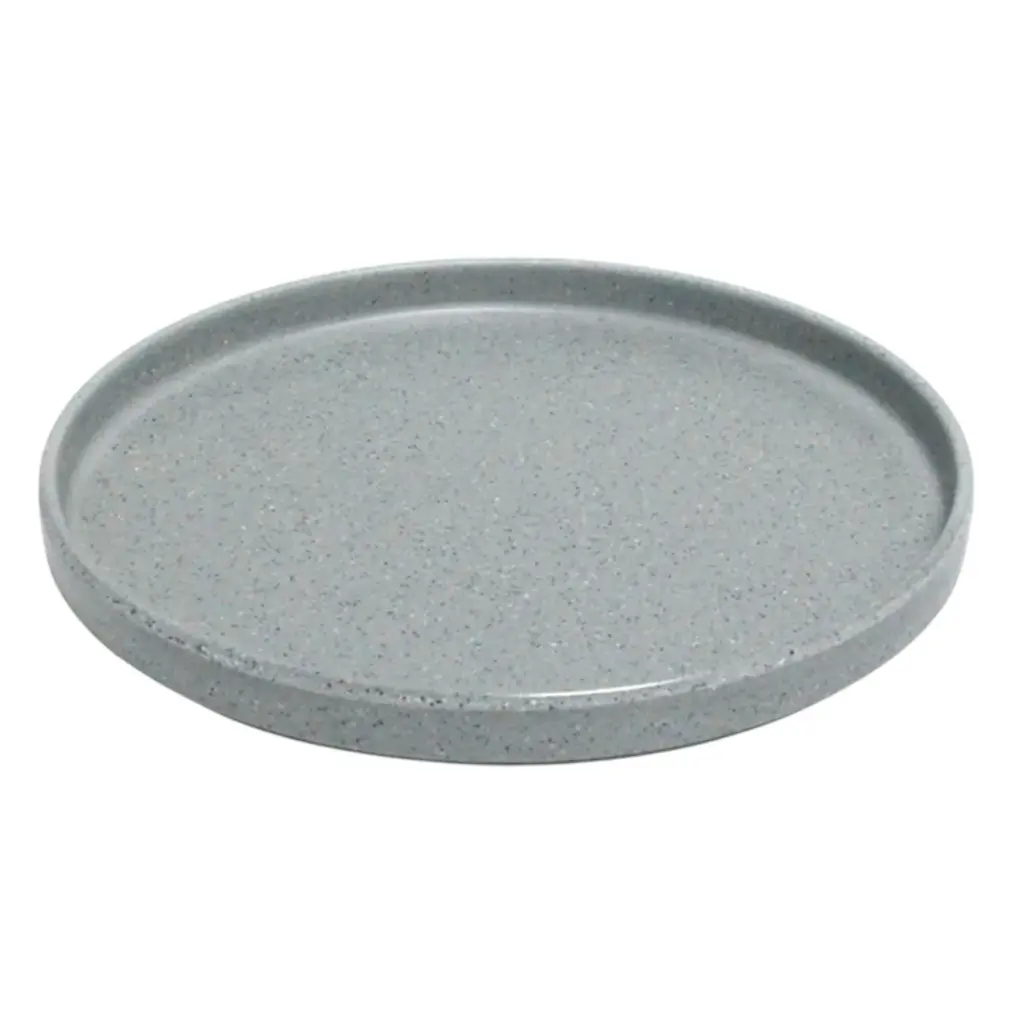 PLATO REDONDO CON PESTAÑA MELAMINA GRIS DIAMANTE 23 cm - 105-018-032