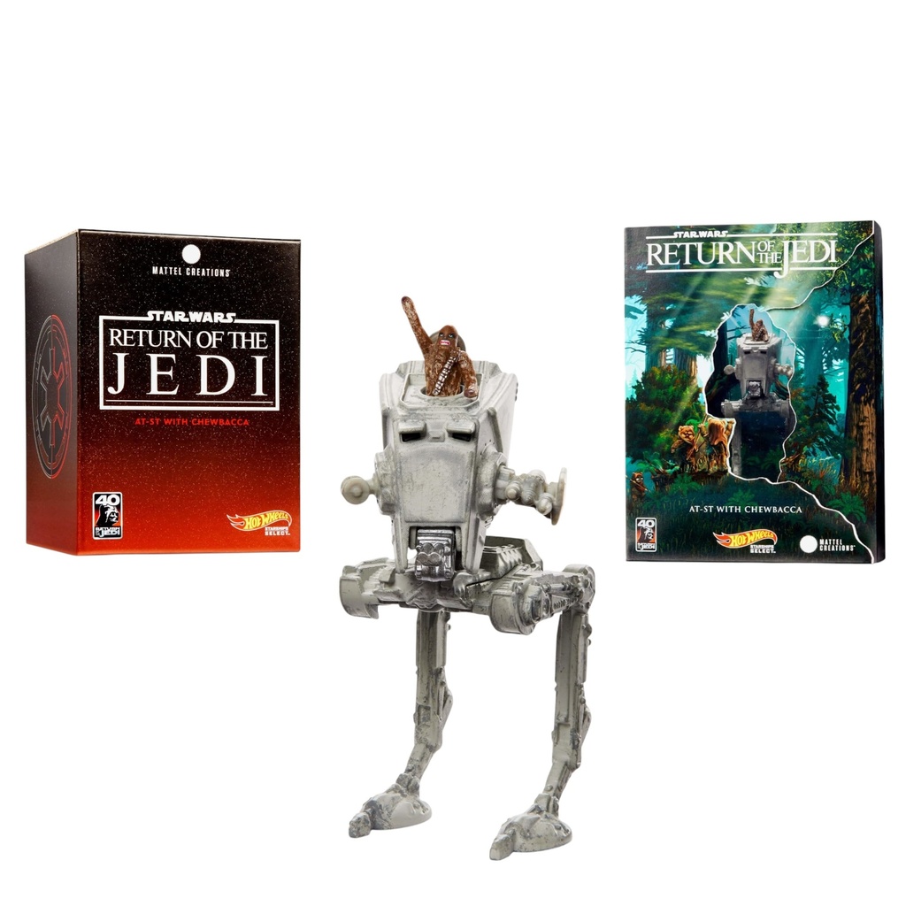 HOT WHEELS COLLECTORS STAR WARS STARSHIPS SELECT AT-ST WITH CHEWBACCA - HRL25