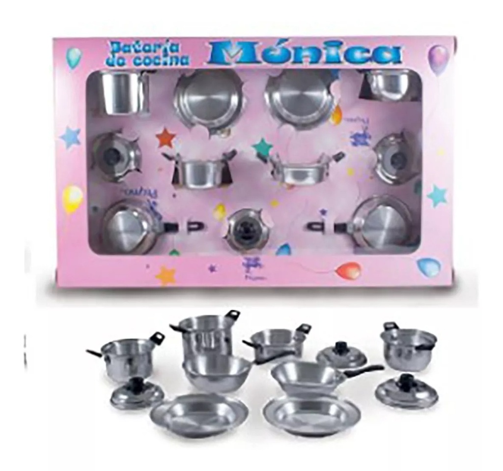 BATERÍA DE ALUMINIO DE JUGUETE MÓNICA - BAT/MONICA