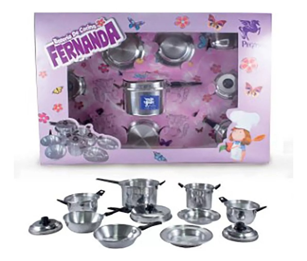 BATERÍA DE ALUMINIO DE JUGUETE FERNANDA - BAT/FERNANDA