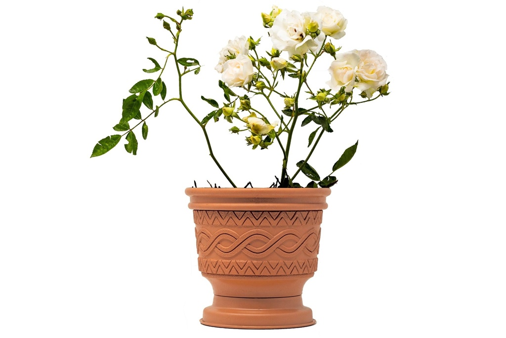 MACETA DE PLASTICO AZTECA DOS EN UNO 22.5 cm - 109C