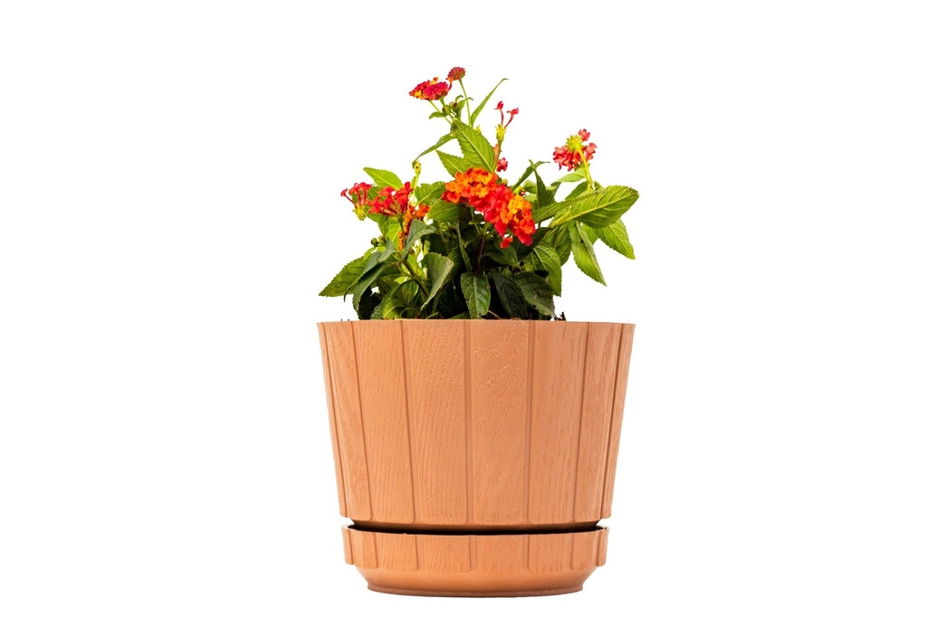 MACETA DE PLASTICO MADERA - 509C