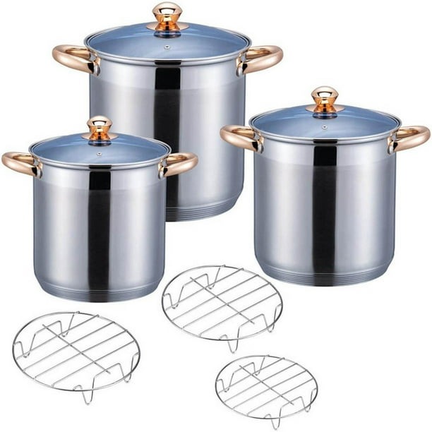 JUEGO DE VAPORERAS DE ACERO INOXIDABLE 9L, 11L y 13L - Y204-VA09