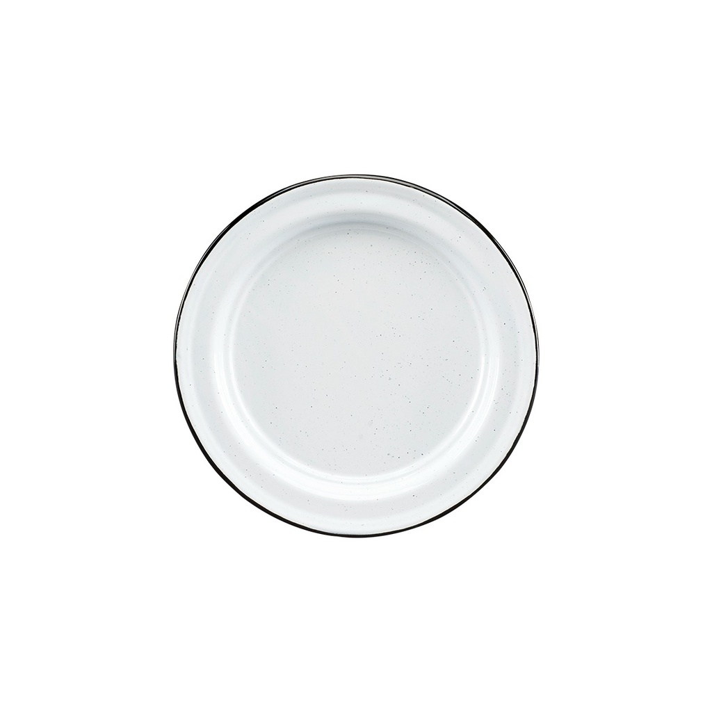 PLATO PLANO BLANCO JASPEADO 26 cm - 317420