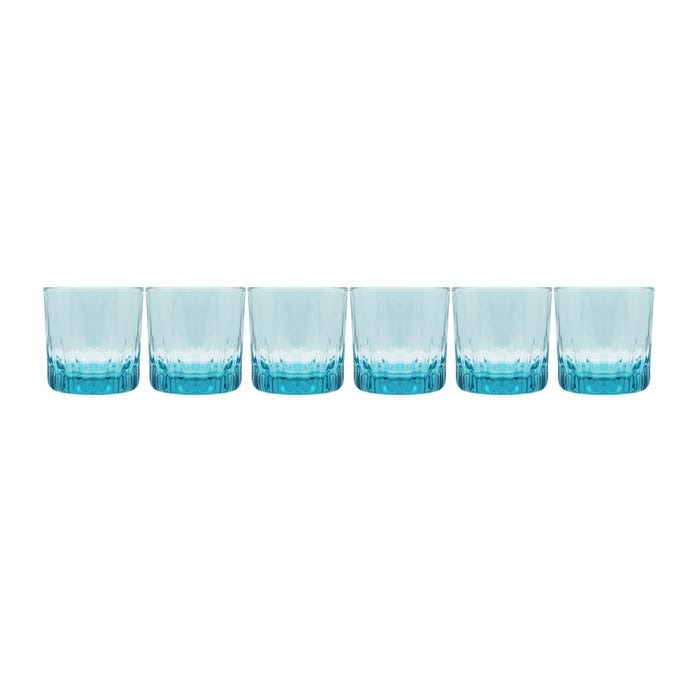 JUEGO DE 6 VASOS KRISTALINO AZUL ZAFIRO #B091 - 1717915