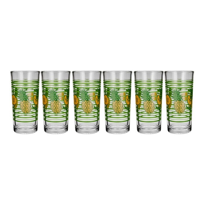 JUEGO DE 6 VASOS PIÑAS #9660 - 1718051