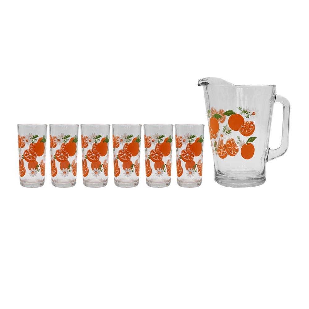 JUEGO DE AGUA DE 7 PIEZAS NARANJAS #7972 - 1716384