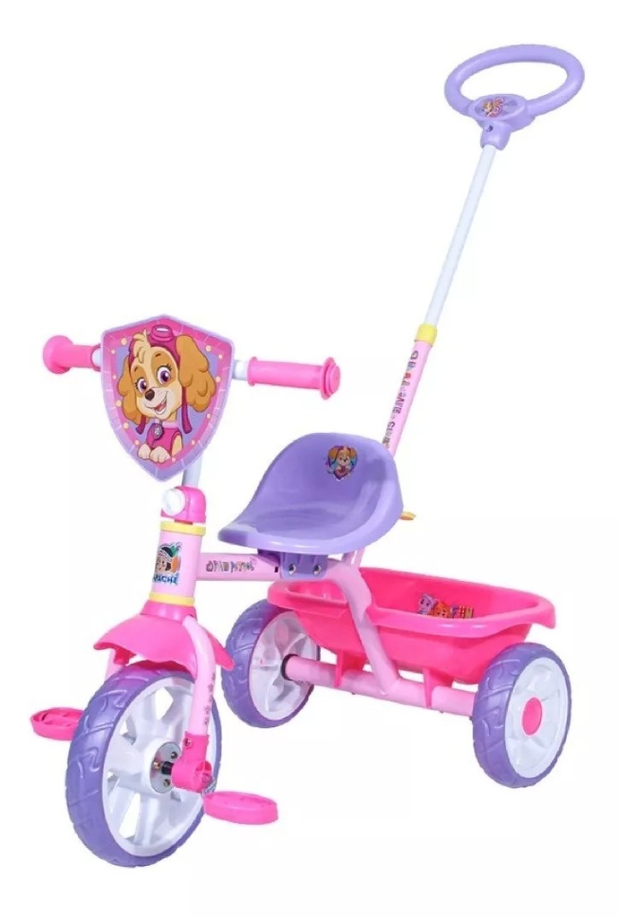 TRICICLO APACHE ROSA CON BARRA DE EMPUJE PAW PATROL - PB-911-PP-NIÑA