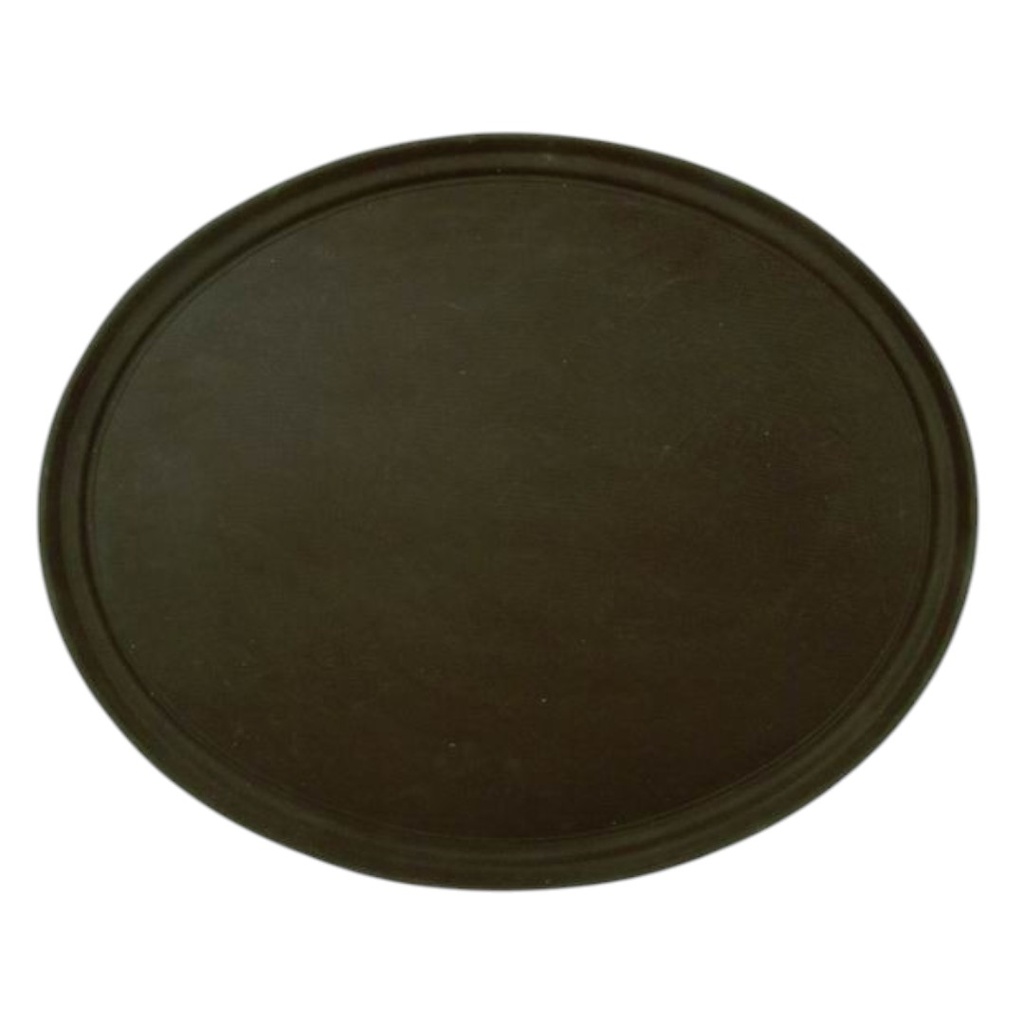 CHAROLA OVALADA CON FORRO DE HULE CAFÉ 55 x 68 cm - PLST2700BR