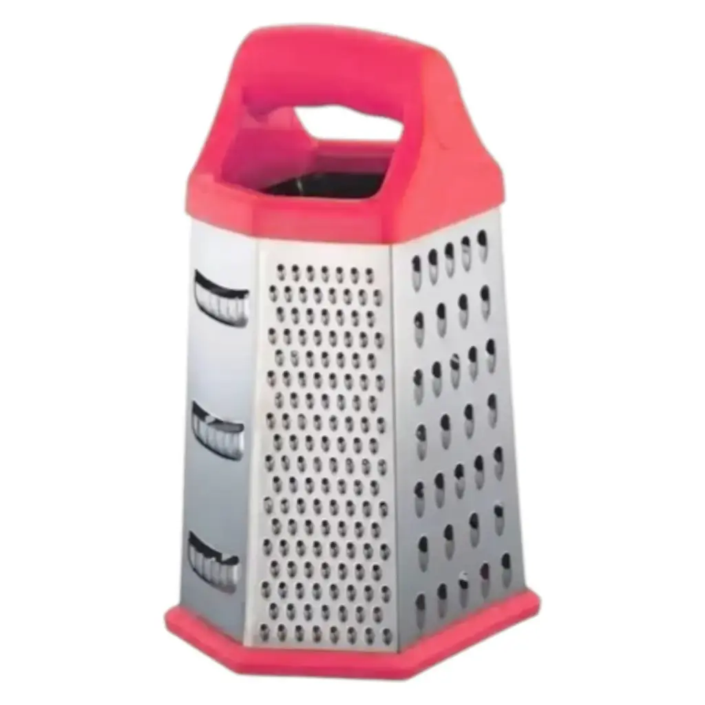 RALLADOR ROJO DE ACERO INOXIDABLE DE 6 LADOS - Y700-RY06R