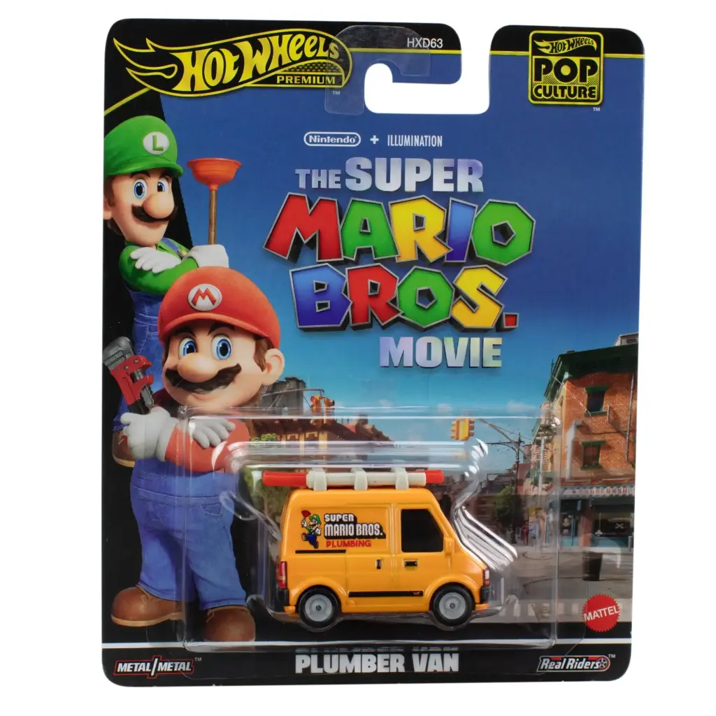 HW PREMIUM POP CULTURE SUPER MARIO BROS MOVIE PLUMBER VAN M/M RR - HXF03