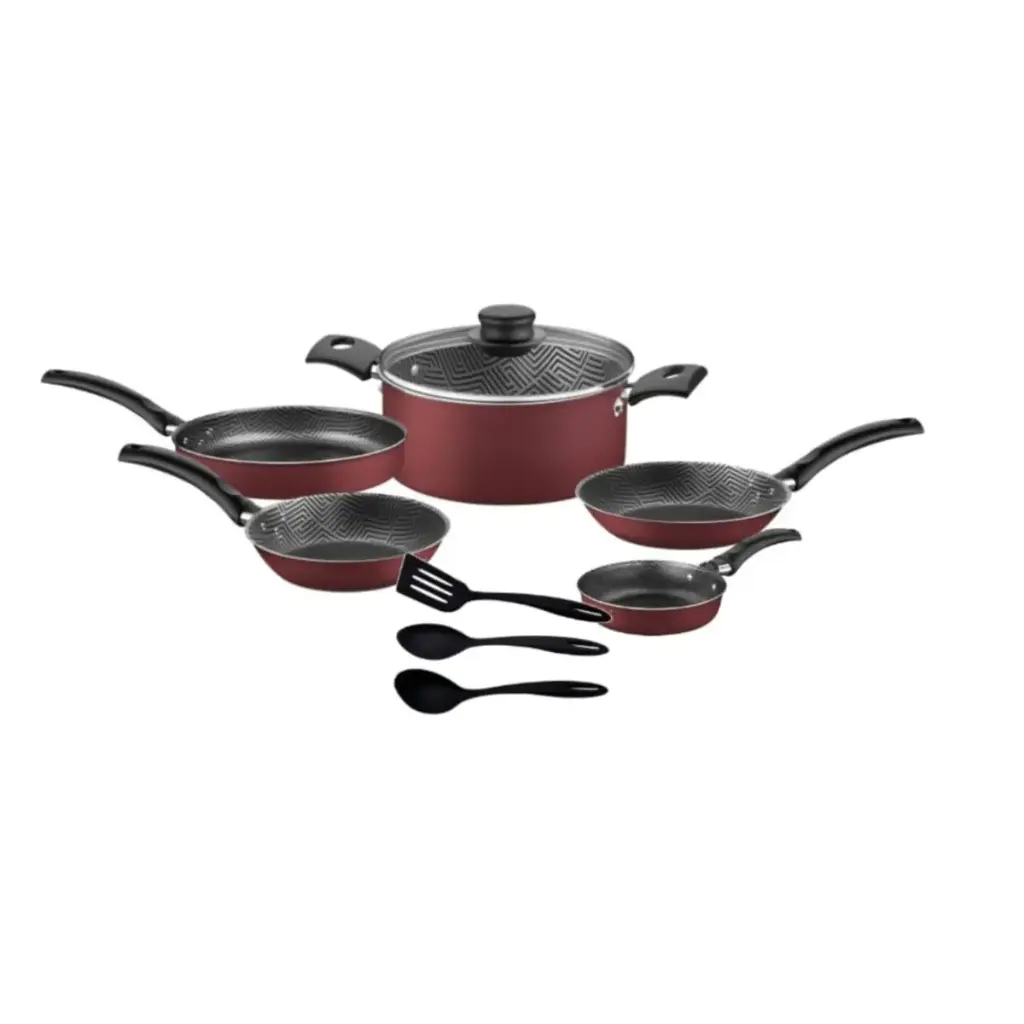 BATERÍA DE COCINA TRAMONTINA ANKARA ROJO DE 9 PIEZAS - 32300450