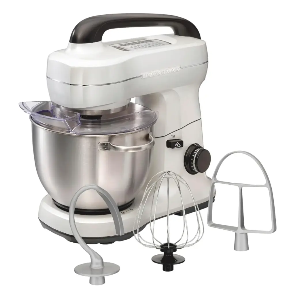 BATIDORA DE PEDESTAL HAMILTON BEACH DE 7 VELOCIDADES CON TAZÓN DE ACERO INOXIDABLE DE 4 QT - 63398