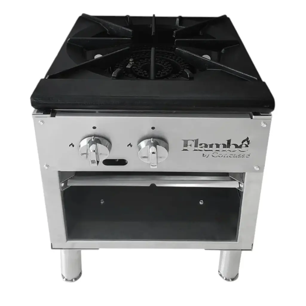 ESTUFÓN FLAMBE DE A.I. CON 2 QUEMADORES 18" / 90,000 BTU - EESTF2X18