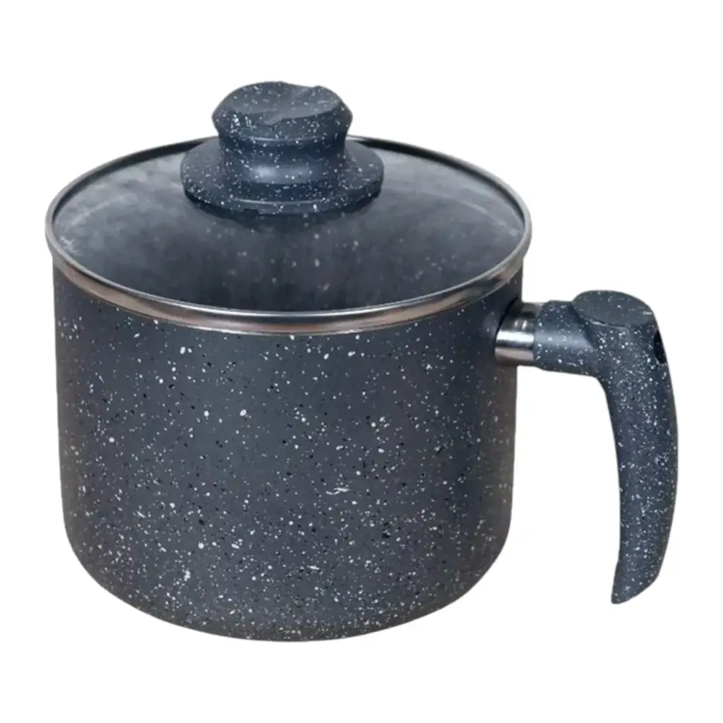 POCILLO DE ALUMINIO CON ANTIADHERENTE DE MARMÓL Y TAPA 16 cm / 2 L - Y319-PMR16