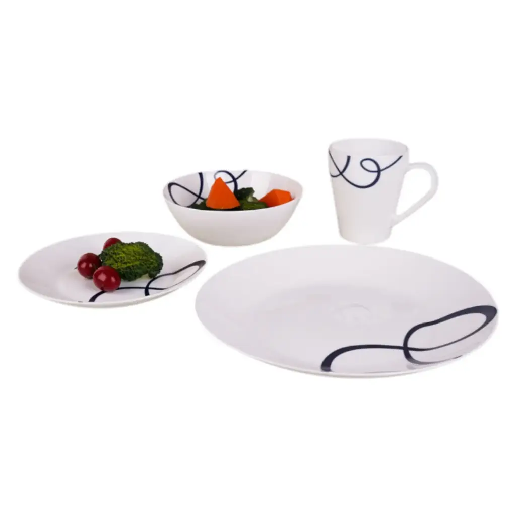 VAJILLA DE VIDRIO OPAL JAZZ DE 16 PIEZAS - BALLET