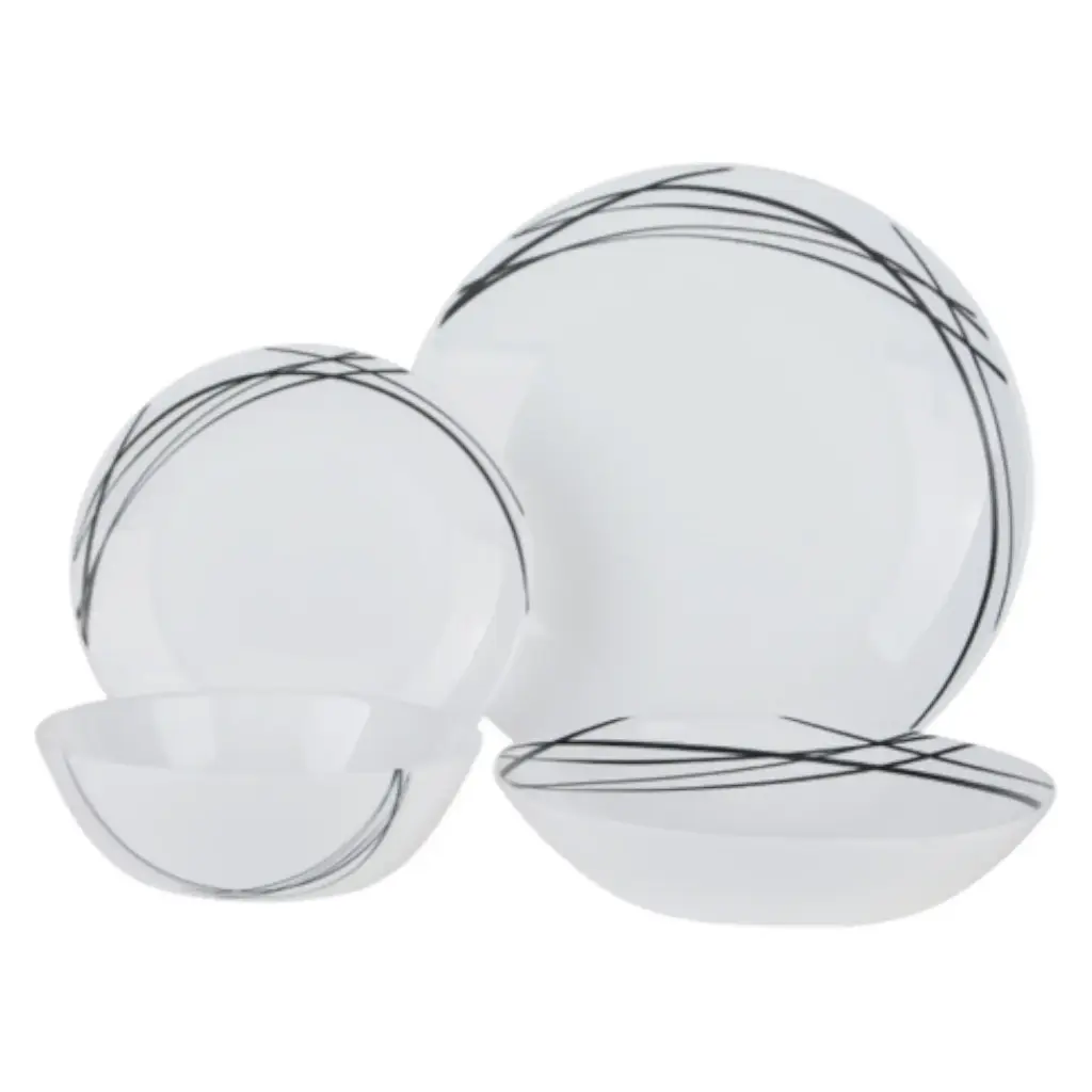 VAJILLA DE VIDRIO OPAL JAZZ DE 16 PIEZAS - JAZZ