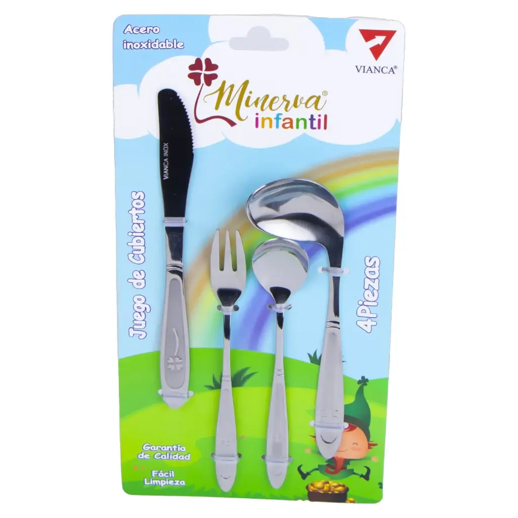 [067429] JUEGO DE 4 CUBIERTOS MINERVA INFANTIL - 004161