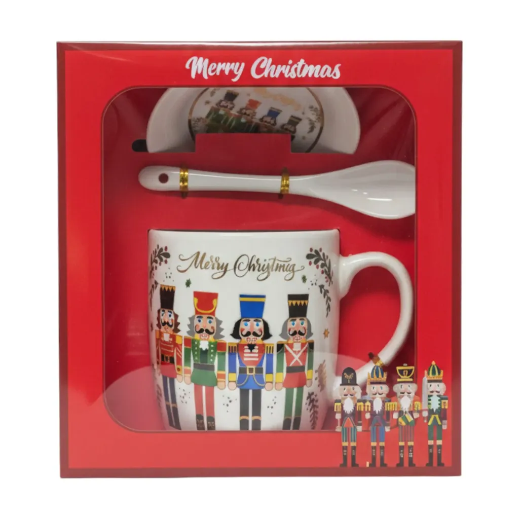 [068060] TAZA NAVIDEÑA EN ESTUCHE ROJO CON PLATO Y CUCHARA - RJ-815