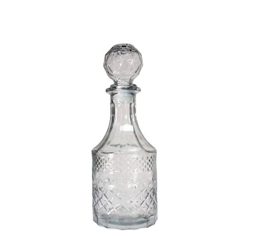 [057885] LICORERA REDONDA DE VIDRIO CON TAPA 500 ML - 09Y-14