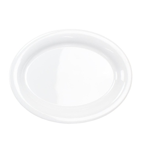 [059704] PLATO OVALADO 14" MELAMINA BLANCA DIAMANTE - 105-009-103