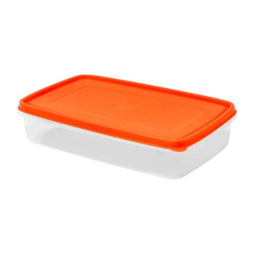 [007155] RECIPIENTE RECTANGULAR MEDIANO DE 2 LITROS CON TAPA DE COLORES #35039C