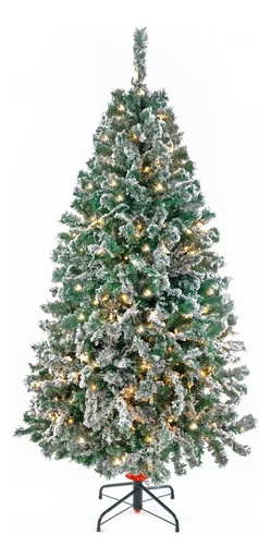 [054899] PINO VERMONT VERDE NEVADO C/300 LUCES LED CALIDA #7 220cm - 34170