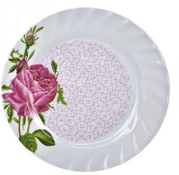 [058401] PLATO TRINCHE ONDULADO 10" MELAMINA FLOR ROSA D025 - 003-025-006