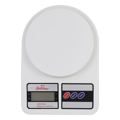 [057195] BÁSCULA DIGITAL BLANCA CAPACIDAD 5 Kg - 020-101-066