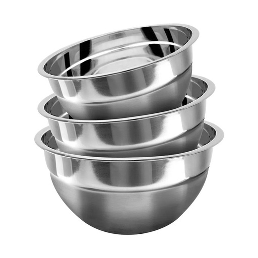 [061008] SET DE 3 BOWLS 18/20/22 cm VASCONIA PRO DE ACERO INOXIDABLE