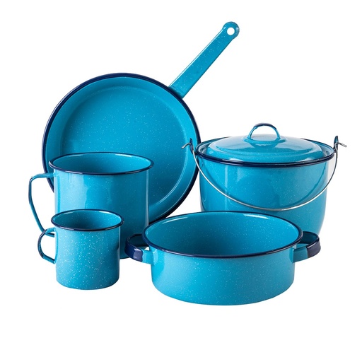 [062082] BATERÍA MARIELA DE PELTRE AZUL DE 6 PIEZAS - 319857
