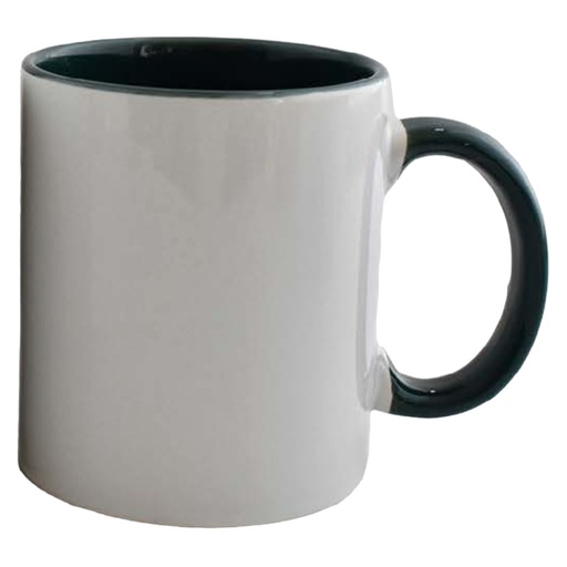 [062182] TAZA DE CERÁMICA LISA CON INTERIOR Y MANGO NEGRO - TCSS-16