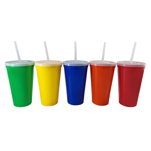 [063239] VASO MAXI JUMBO CON TAPA Y POPOTE PP 1000 ml - PT1188