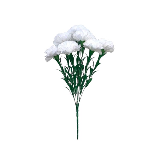 [063374] RAMO CLAVEL BLANCO 7 CABEZAS 45CM - 5869053