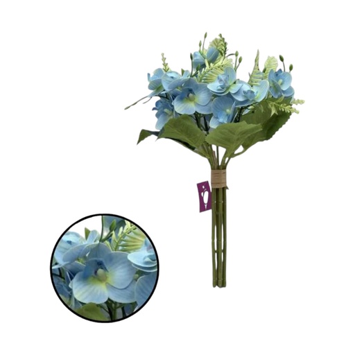 [063416] RAMO FLOR SILICONA 21 CABEZAS NATURAL TOUCH AZUL - 5815209