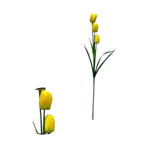 [063454] VARA FLOR TULIPAN 3 CABEZAS 75CM AMARILLO - 5813752