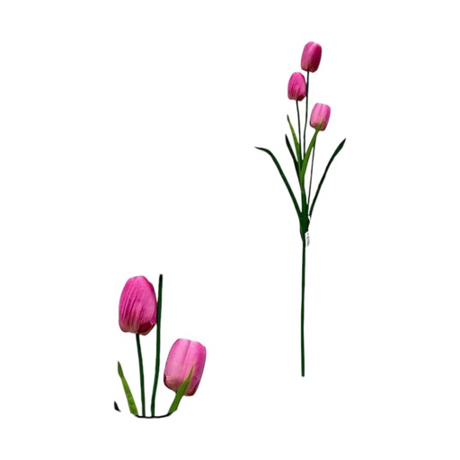 [063455] VARA FLOR TULIPAN 3 CABEZAS 75CM MORADO - 5813745