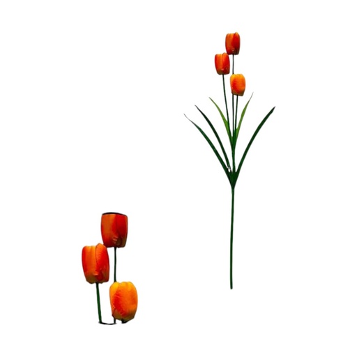 [063456] VARA FLOR TULIPAN 3 CABEZAS 75CM NARANJA - 5813738