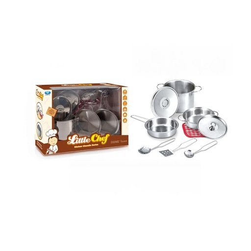 [064238] SET DE COCINITA LITTLE CHEF METAL - 668-C1