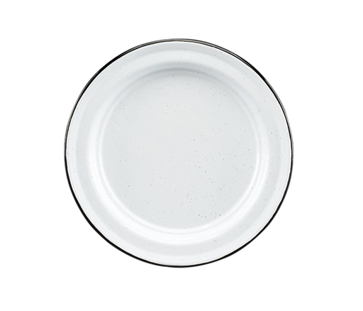 [064359] PLATO PLANO 22 SIN ANILLO BLANCO JASPEADO FILO NEGRO RUSTIK CINSA - 315706