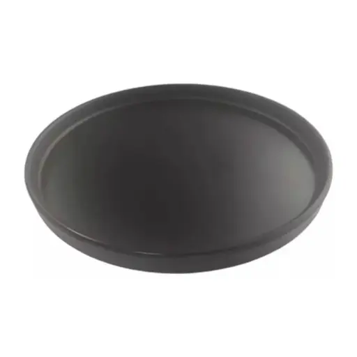 [064493] PLATO REDONDO CON PESTAÑA NEGRO DIAMANTE 27 cm - 105-015-163