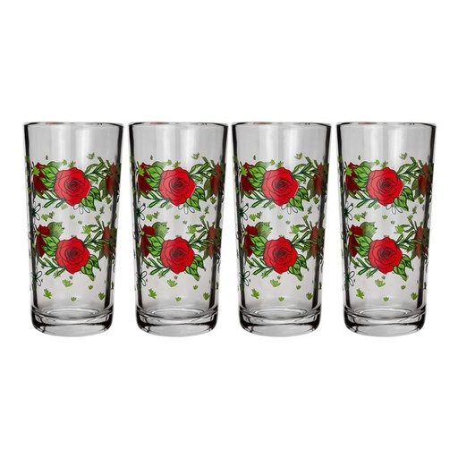 [064543] JUEGO DE 6 VASOS ROSAS ROJAS #8360 - 1721980