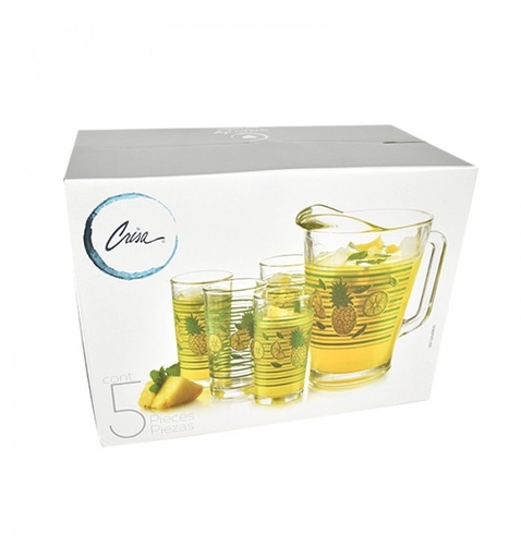 [064565] JUEGO DE AGUA DE 5 PIEZAS PIÑAS #C988 - 1718037