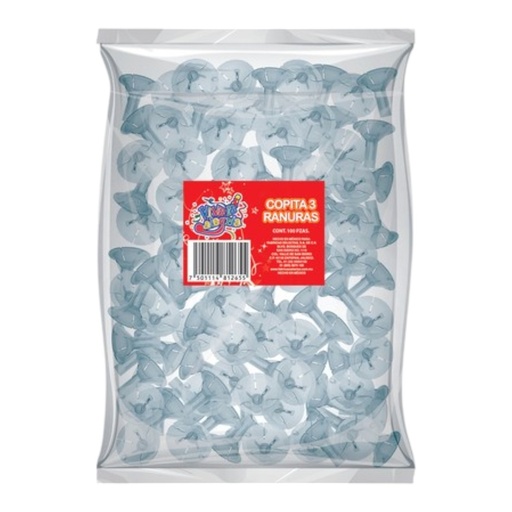 [064752] PAQUETE DE COPITA 3 RANURAS (100 PIEZAS)