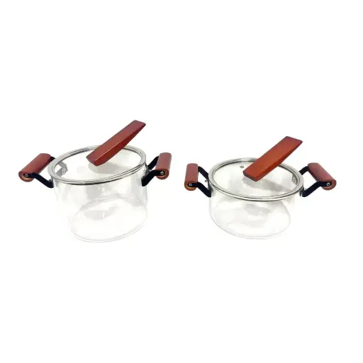 [064824] BATERÍA VANCOUVER DE VIDRIO BOROSILICATO ARROCERA 2.5 L Y OLLA DE 4 L - MJVD2540